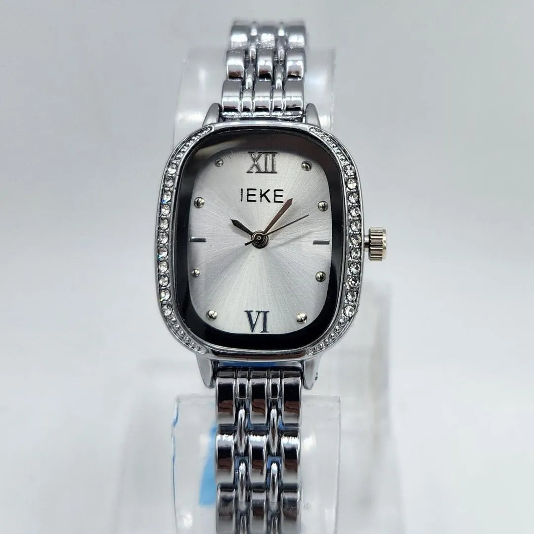 IKEA Women's Crystal-Bezel Watch Silver Stainless Steel