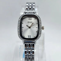 IKEA Women's Crystal-Bezel Watch Silver Stainless Steel