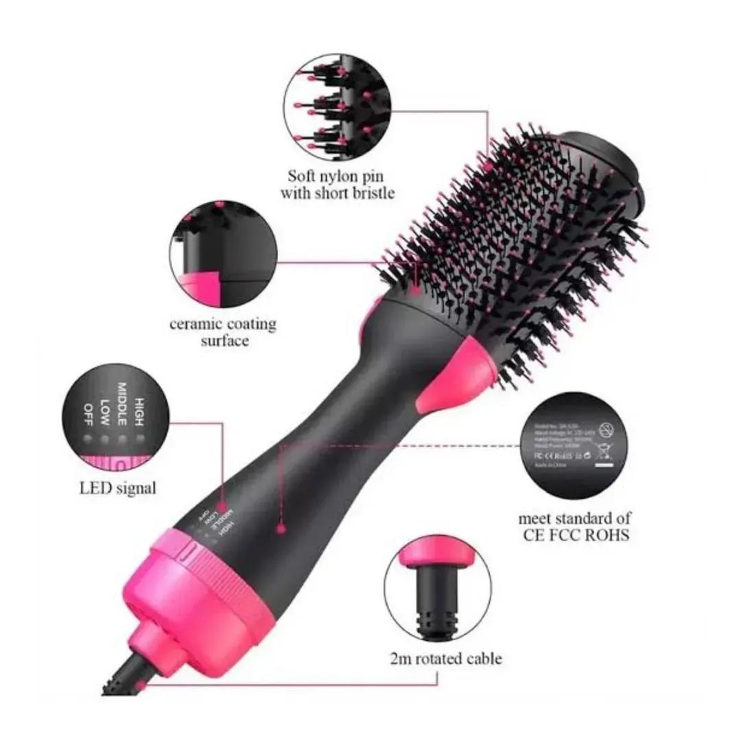 Fast Hair Dryer Brush with Ceramic Coating & LED Control - High Quality