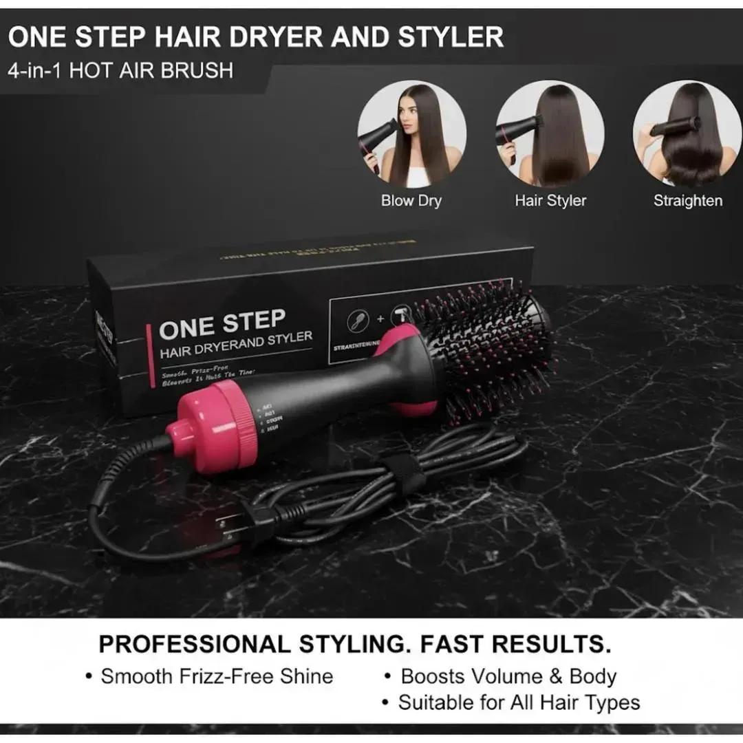 Fast Hair Dryer Brush with Ceramic Coating & LED Control - High Quality