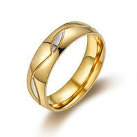 18K Gold Titanium Couple Rings with Diamond Accents