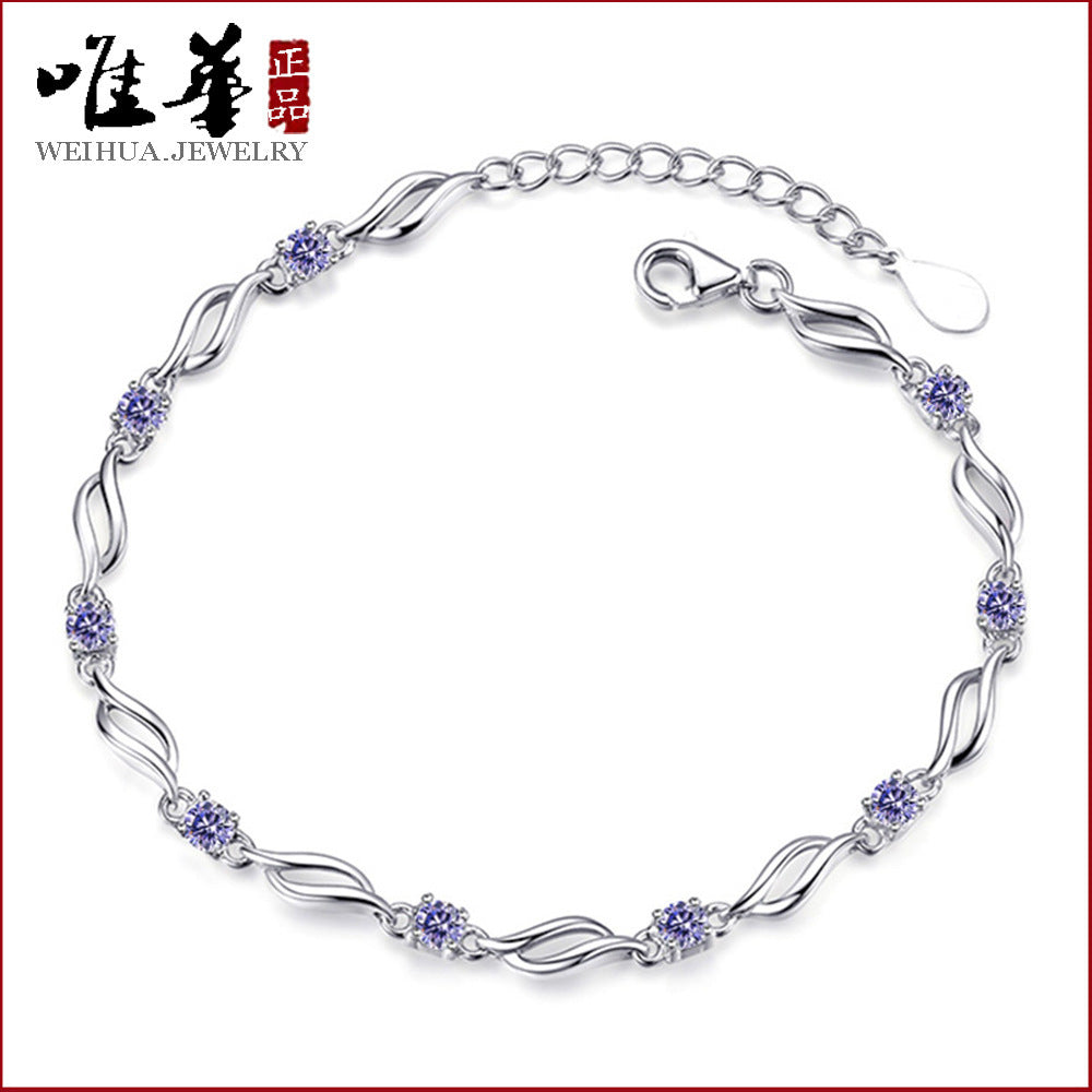 Stylish Twisted Crystal Love Bracelet for Women