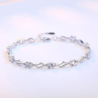 Stylish Twisted Crystal Love Bracelet for Women
