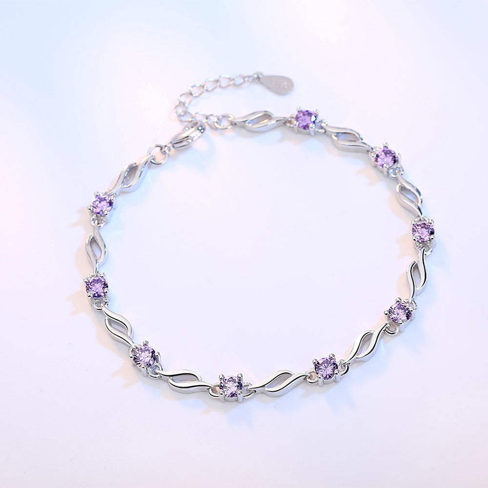 Stylish Twisted Crystal Love Bracelet for Women