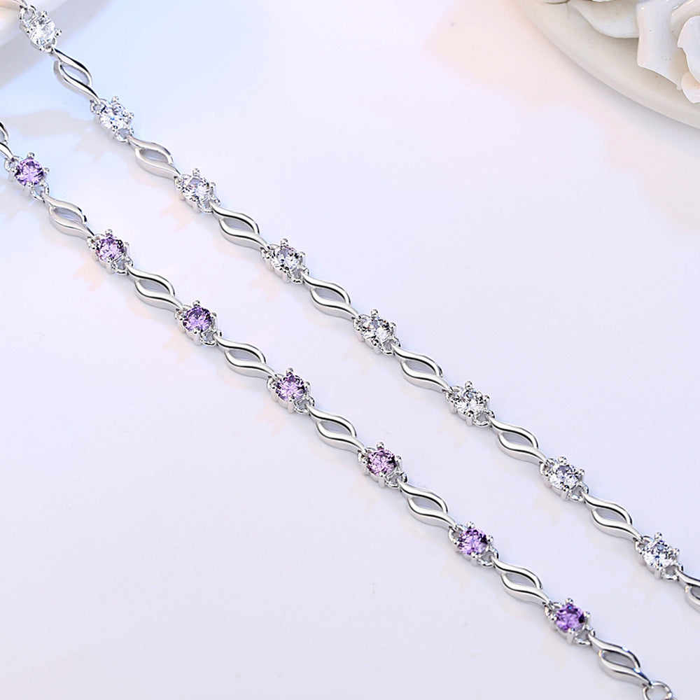 Stylish Twisted Crystal Love Bracelet for Women