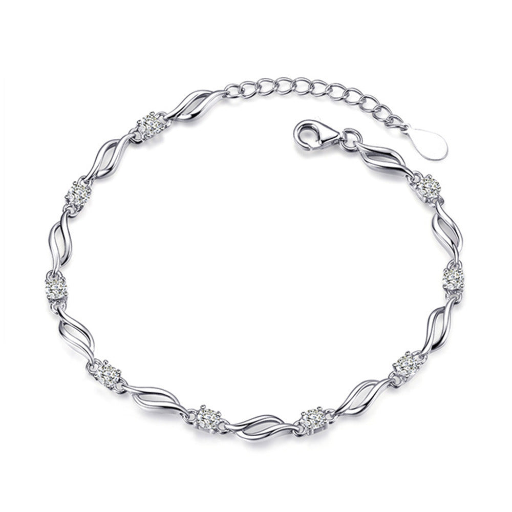 Stylish Twisted Crystal Love Bracelet for Women