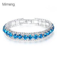 Blue Crystal Bracelet for Women Wedding Office Daily Wear