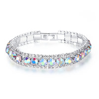 Blue Crystal Bracelet for Women Wedding Office Daily Wear