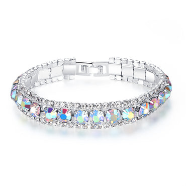 Blue Crystal Bracelet for Women Wedding Office Daily Wear