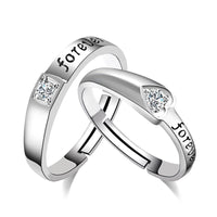 Silver Love Shape Couple Ring Adjustable Girl's / Women"s Jewelry