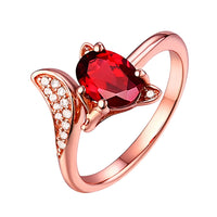 Rose Gold Fox Charm Ring for Girl Daily Wear - Precious stone