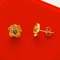 Women Gold-Plated Daisy Jewelry Set Necklace Ring Earrings